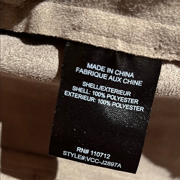 Vigoss Size L Chocolate Brown Suede Asymmetrical Zip Jacket - Picture 6 of 6